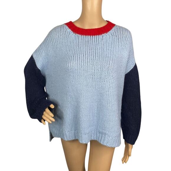 Xirena Big Sky Apres Ski Oversized Slouchy Alpaca Blend Colorblock Sweater S - Picture 4 of 9